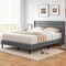 Costway Queen/Twin Bed Frame with Wingback Headboard Linen Upholstered Platform Bed Grey